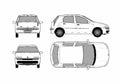 Blueprint Fiat Punto II 5 door Hatchback 1999 A4 Photo Print