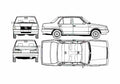Blueprint Fiat Regata 70 Sedan 1983 A4 Photo Print