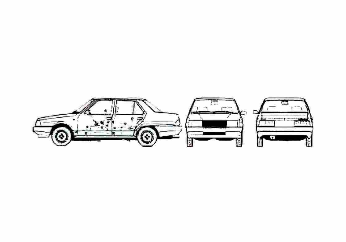 Blueprint Fiat Regata Sedan 1983 A4 Photo Print