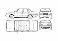 Blueprint Fiat Regata Sedan 1984 A4 Photo Print