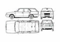 Blueprint Fiat Regata Weekend Wagon 1983 A4 Photo Print