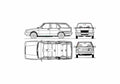 Blueprint Fiat Regatta 100 Weekend Wagon 1986 01 A4 Photo Print