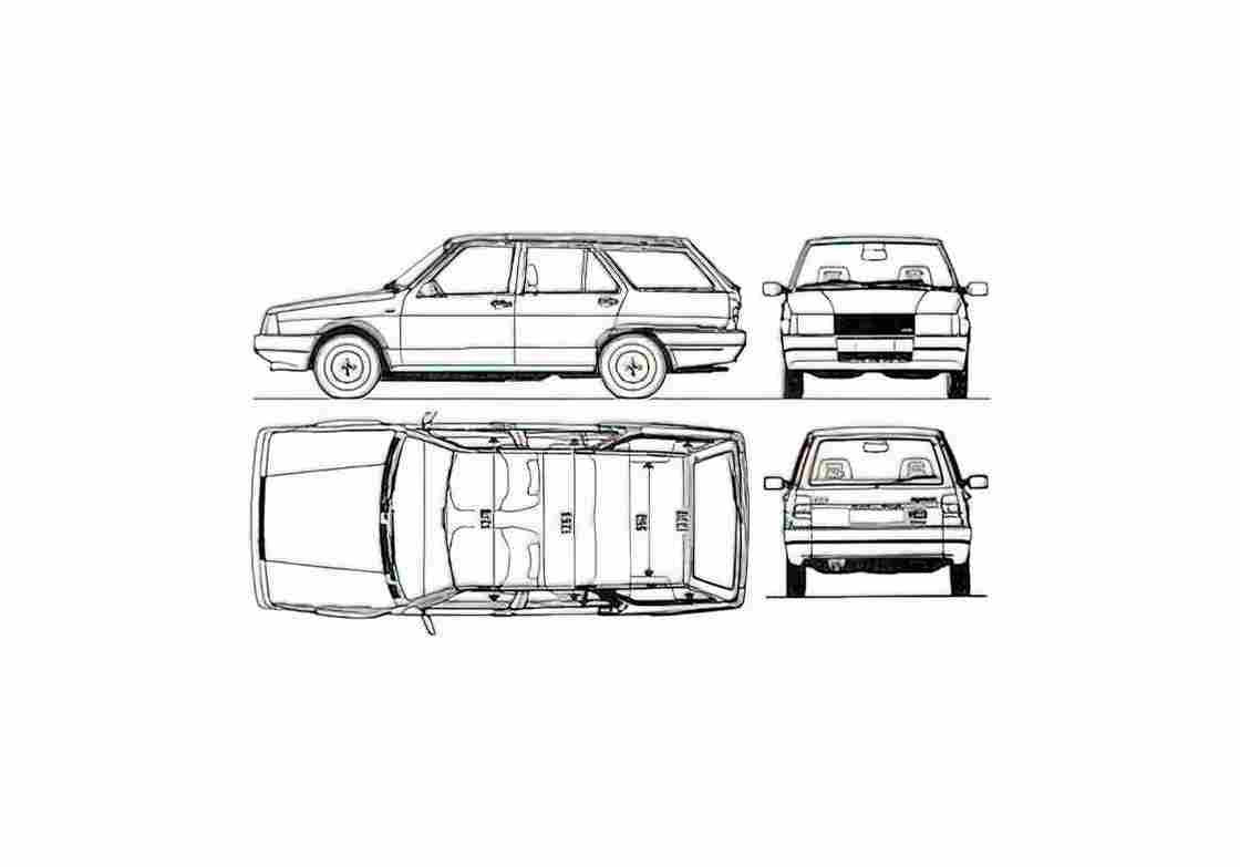 Blueprint Fiat Regatta 100 Weekend Wagon 1986 01 A4 Photo Print