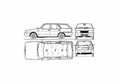 Blueprint Fiat Regatta 100 Weekend Wagon 1987 01 A4 Photo Print