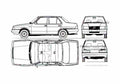 Blueprint Fiat Regatta 85 Super Sedan 1985 A4 Photo Print