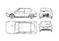 Blueprint Fiat Ritmo 105TC 3 door Hatchback 1978 A4 Photo Print