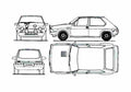 Blueprint Fiat Ritmo Abarth Hatchback 1981 A4 Photo Print