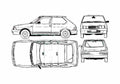 Blueprint Fiat Ritmo Abarth Hatchback 1982 A4 Photo Print