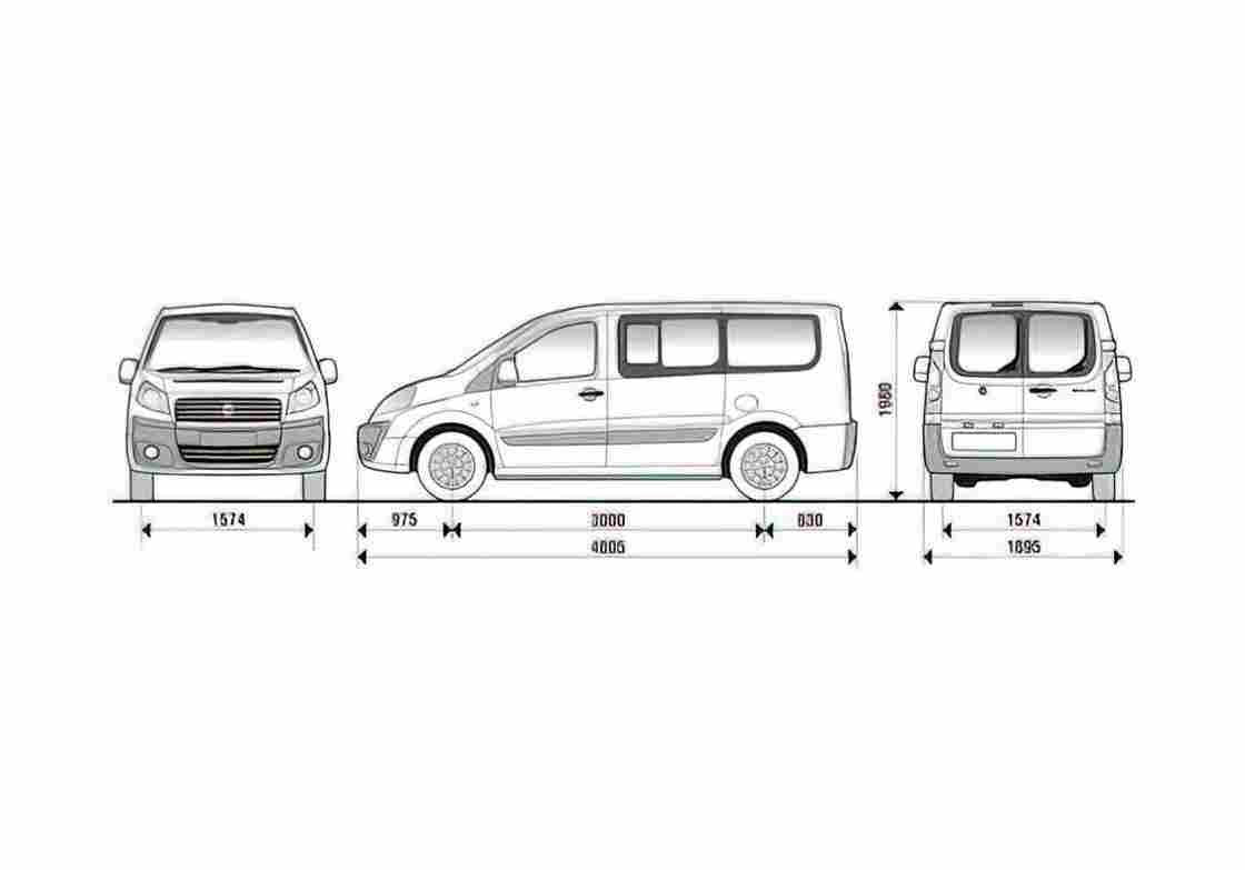 Blueprint Fiat Scudo Combi Glazed Minivan 2007 A4 Photo Print