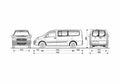 Blueprint Fiat Scudo Combi LWB Van 2007 A4 Photo Print