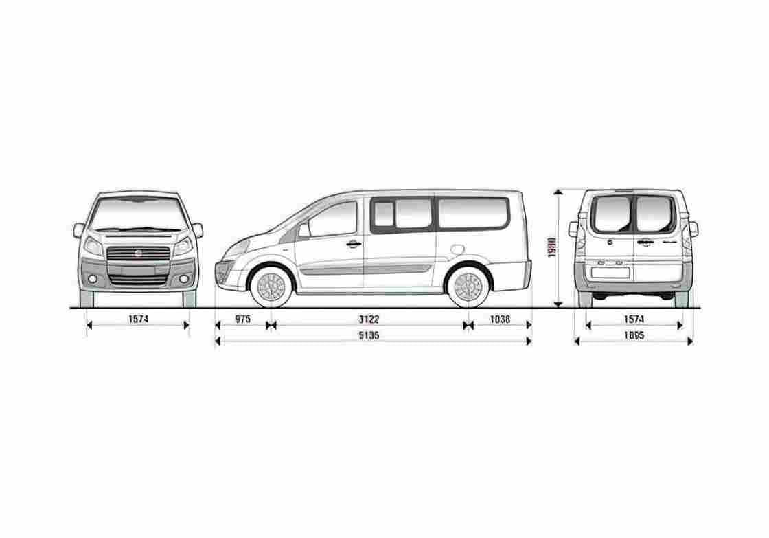 Blueprint Fiat Scudo Combi LWB Van 2007 A4 Photo Print