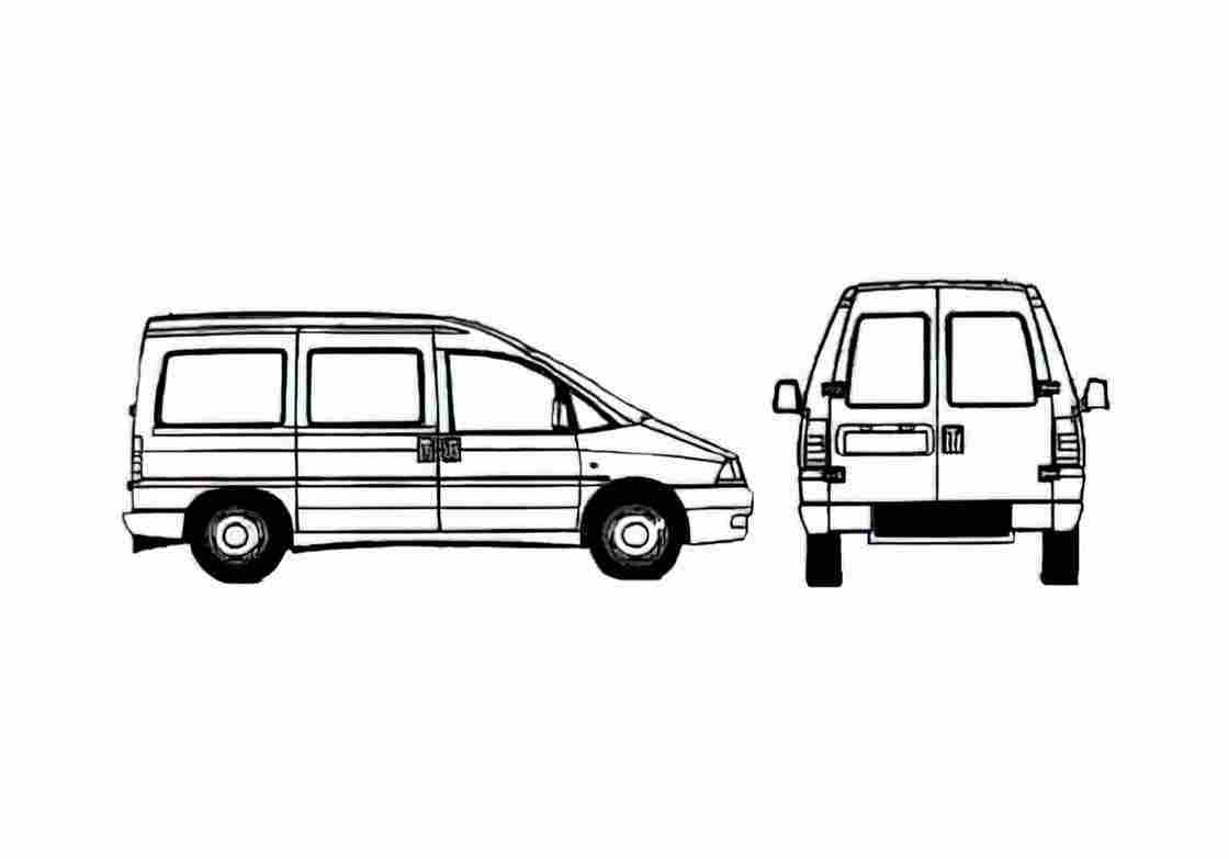 Blueprint Fiat Scudo I Sedan 2000 A4 Photo Print