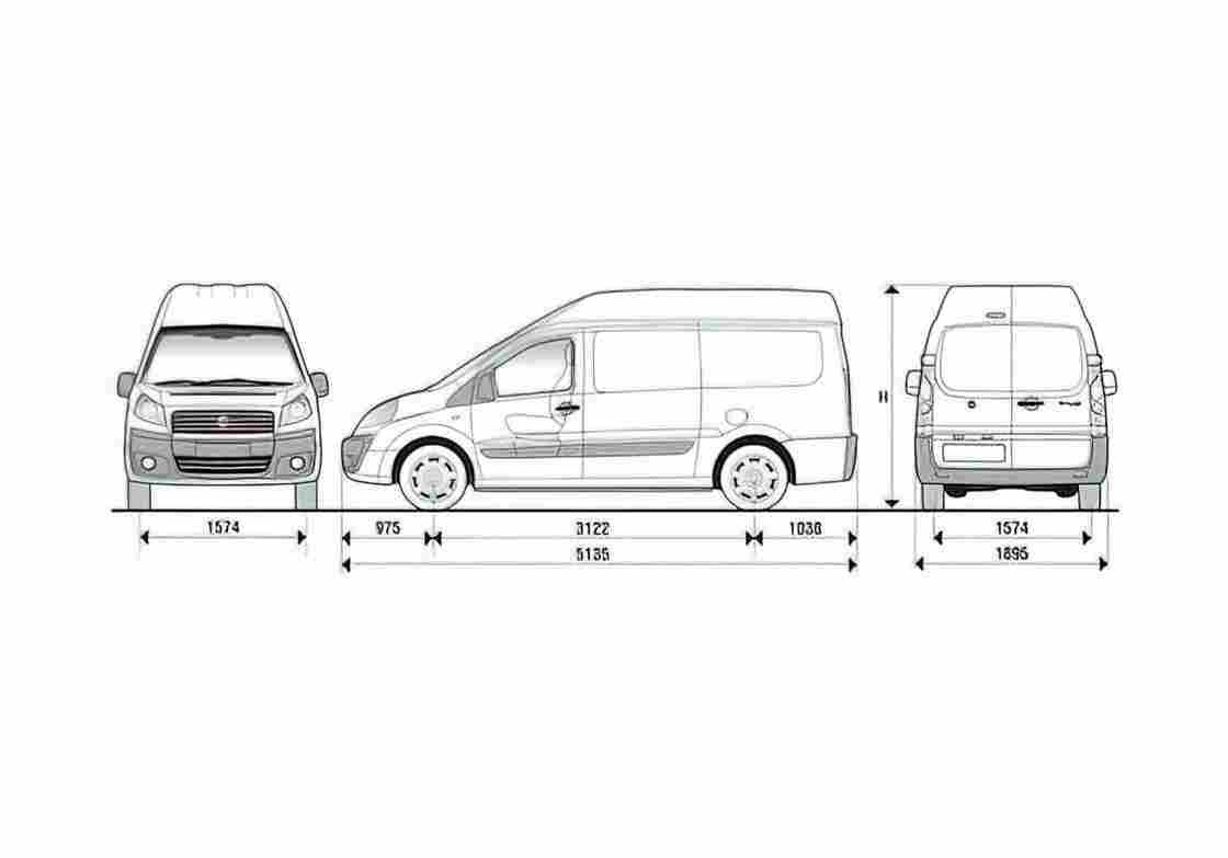 Blueprint Fiat Scudo Maxi Van 2007 A4 Photo Print