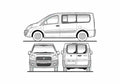 Blueprint Fiat Scudo Minivan 2008 A4 Photo Print