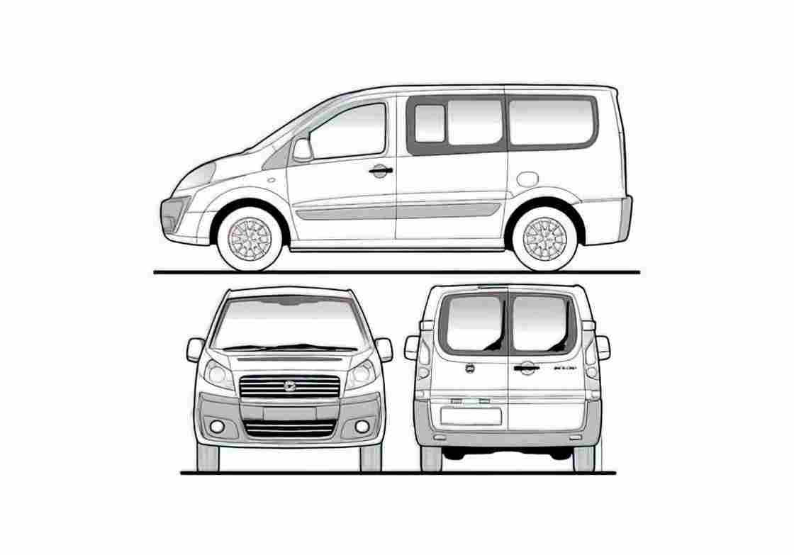 Blueprint Fiat Scudo Minivan 2008 A4 Photo Print