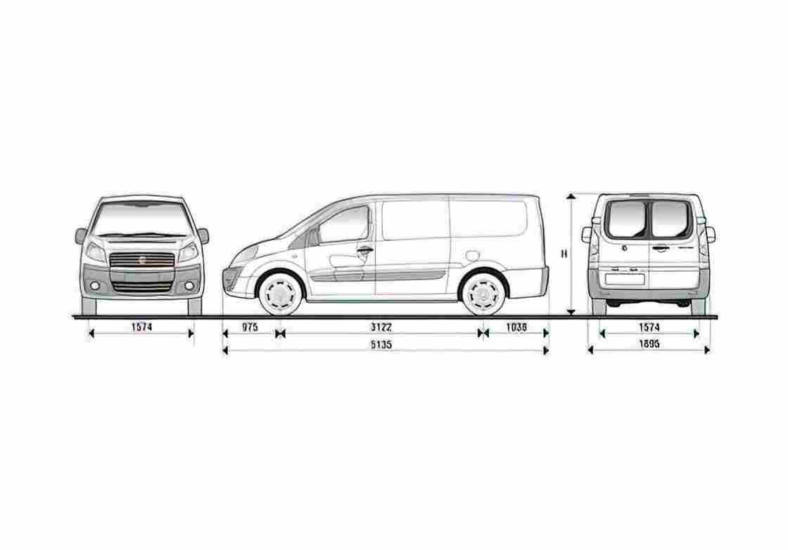 Blueprint Fiat Scudo Panelled LWB Van 2007 A4 Photo Print