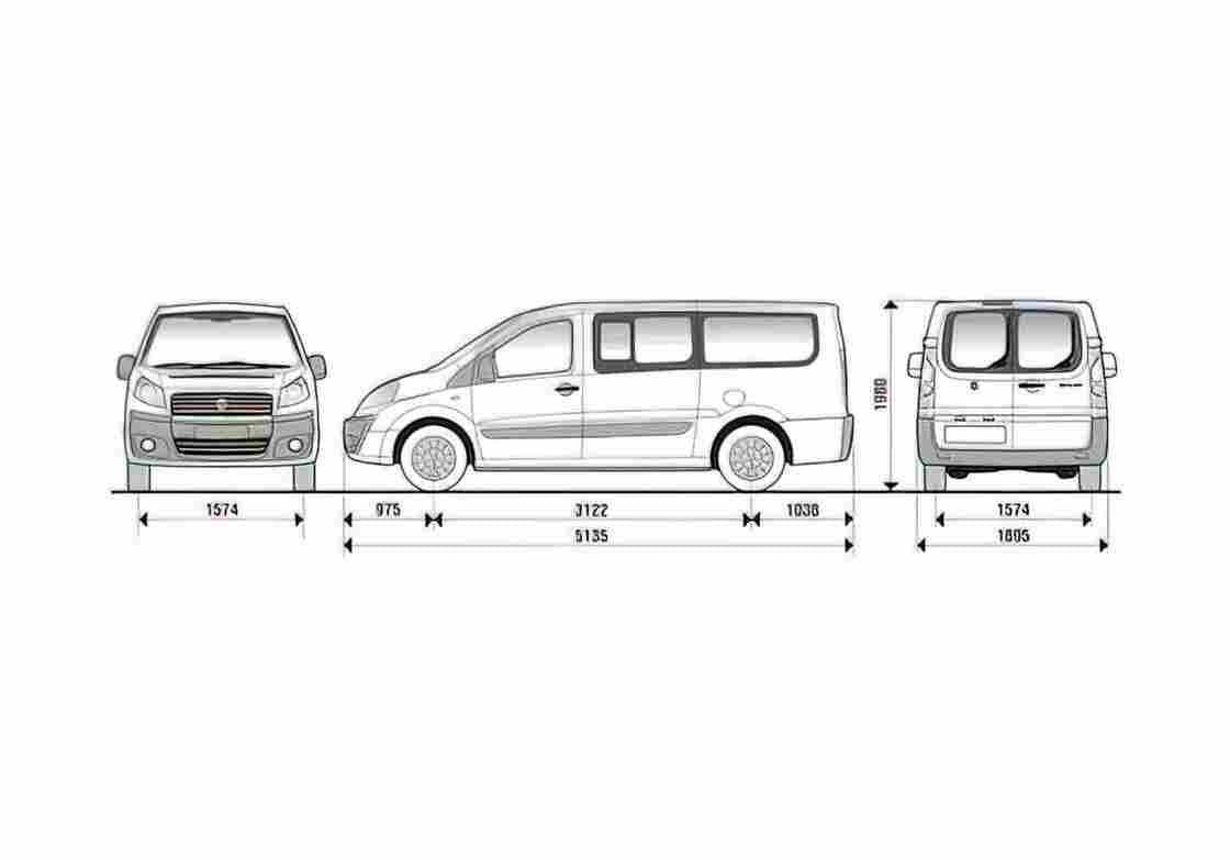 Blueprint Fiat Scudo Panorama LWB Minivan 2007 A4 Photo Print