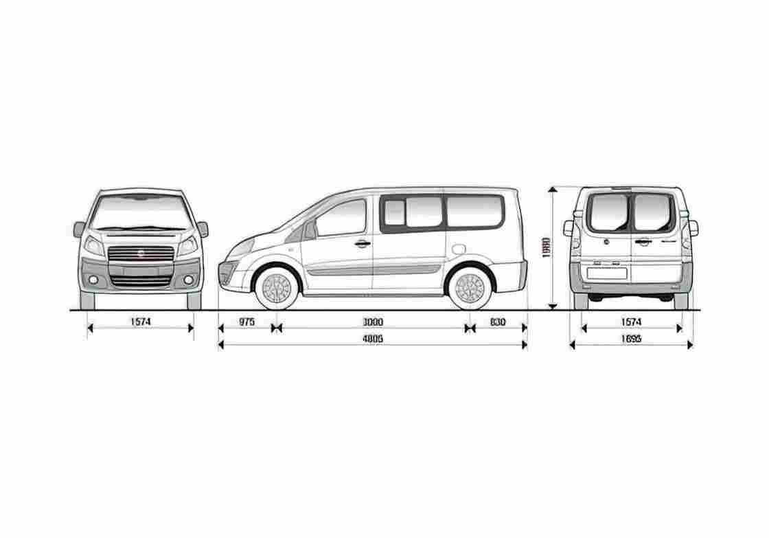 Blueprint Fiat Scudo Panorama Minivan 2007 A4 Photo Print