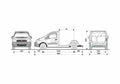 Blueprint Fiat Scudo Platform Cab Truck 2007 A4 Photo Print