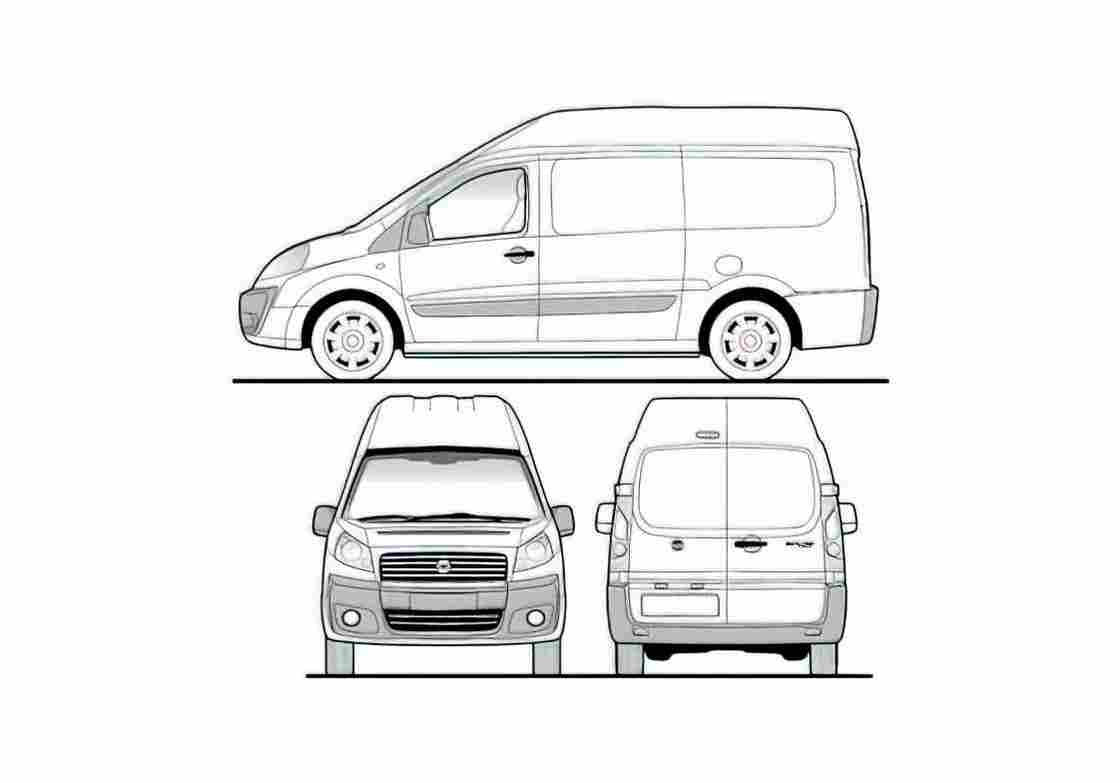 Blueprint Fiat Scudo Van 2008 A4 Photo Print