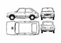 Blueprint Fiat Spazio Hatchback 1976 A4 Photo Print
