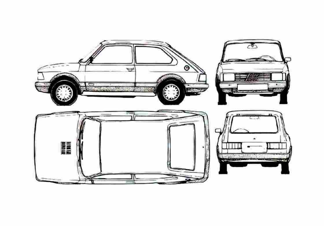 Blueprint Fiat Spazio Hatchback 1976 A4 Photo Print