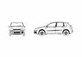 Blueprint Fiat Stilo 5 door Hatchback 2001 A4 Photo Print