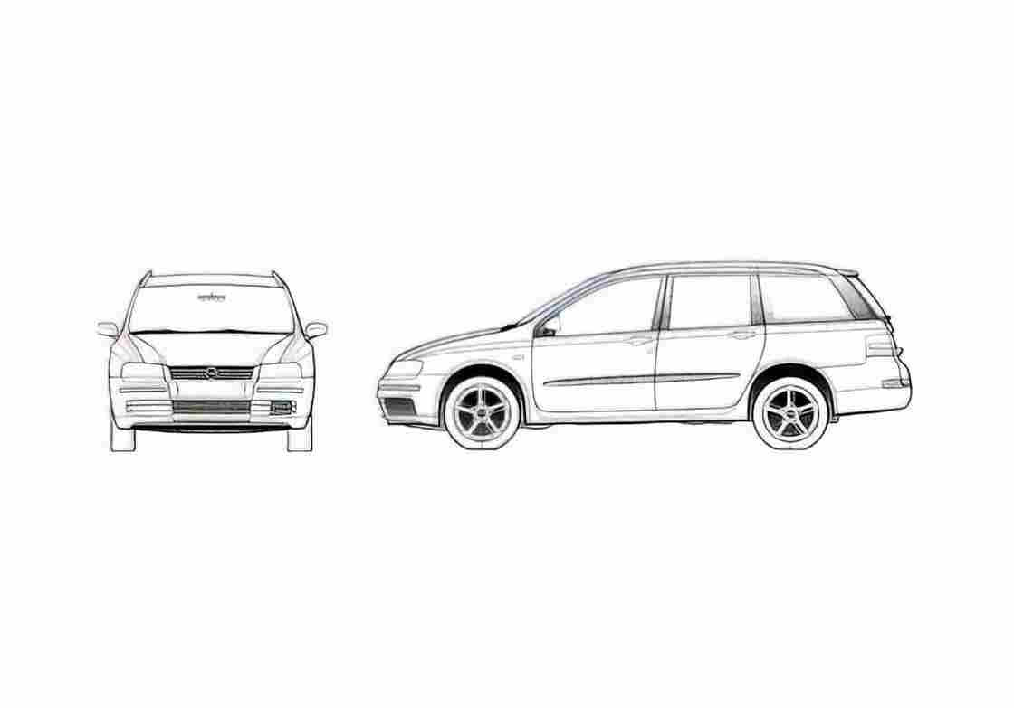 Blueprint Fiat Stilo Multiwagon Wagon 2001 A4 Photo Print