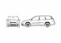 Blueprint Fiat Stilo Multiwagon Wagon 2005 A4 Photo Print