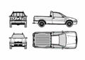 Blueprint Fiat Strada Pick up 2002 A4 Photo Print