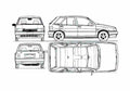 Blueprint Fiat Tipo 1.4S Hatchback 1990 A4 Photo Print