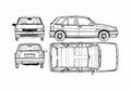 Blueprint Fiat Tipo Hatchback 1988 A4 Photo Print