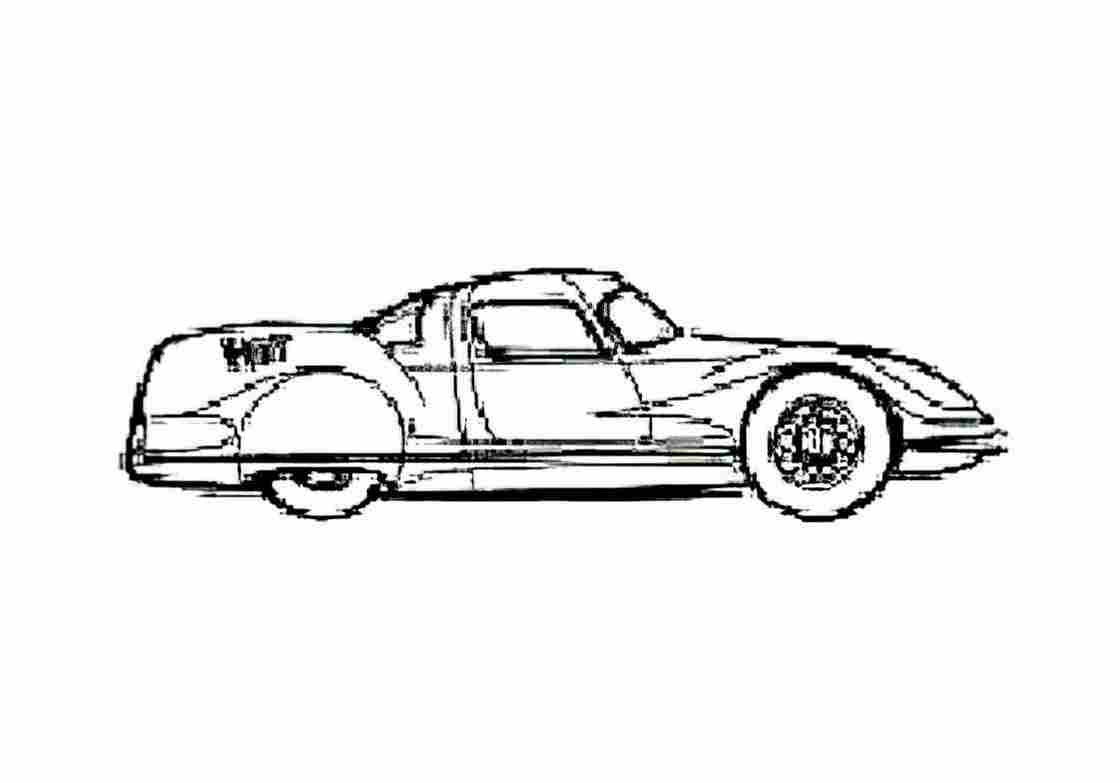 Blueprint Fiat Turbine Coupe 1954 A4 Photo Print