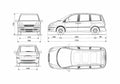 Blueprint Fiat Ulysse II Minivan 2002 A4 Photo Print