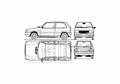 Blueprint Fiat Uno 3 door 60 Hatchback 1986 01 A4 Photo Print