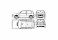 Blueprint Fiat Uno 3 door Turbo ie Hatchback 1987 01 A4 Photo Print