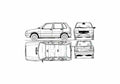 Blueprint Fiat Uno 5 door 70SX Hatchback 1985 01 A4 Photo Print