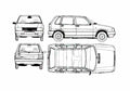 Blueprint Fiat Uno 70SX Hatchback 1983 A4 Photo Print