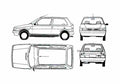 Blueprint Fiat Uno Hatchback 1992 A4 Photo Print