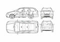 Blueprint Fiat palio Sedan 2000 A4 Photo Print