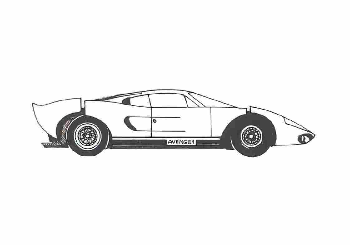 Blueprint Fiberfab Avenger Coupe 1971 A4 Photo Print