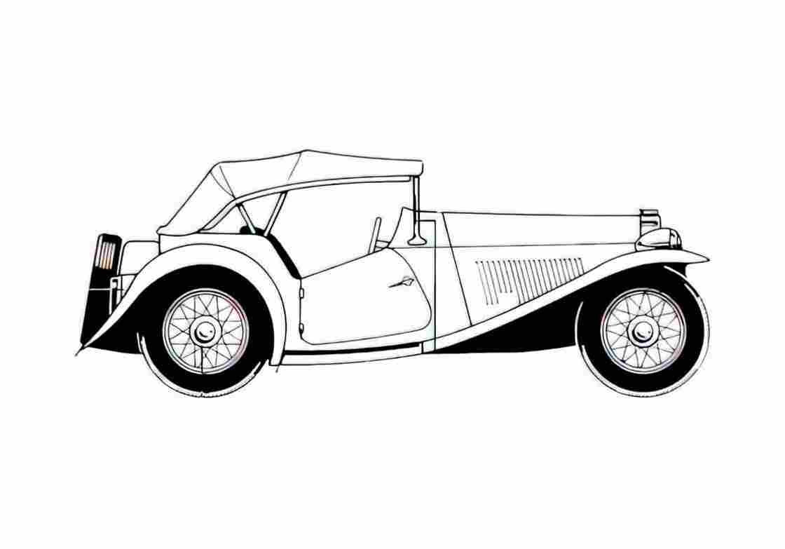 Blueprint Fiberfab Migi Cabriolet 1936 A4 Photo Print