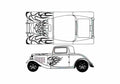 Blueprint Ford 32 3 Window Coupe 1948 A4 Photo Print