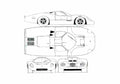 Blueprint Ford 3L Coupe 1968 A4 Photo Print