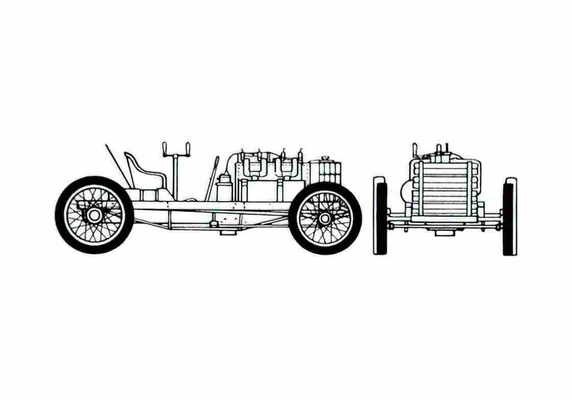 Blueprint Ford 999 Cabriolet 1904 A4 Photo Print