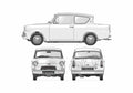 Blueprint Ford Anglia 105E Coupe 1959 A4 Photo Print