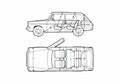 Blueprint Ford Anglia 105E Estate Wagon 1967 A4 Photo Print