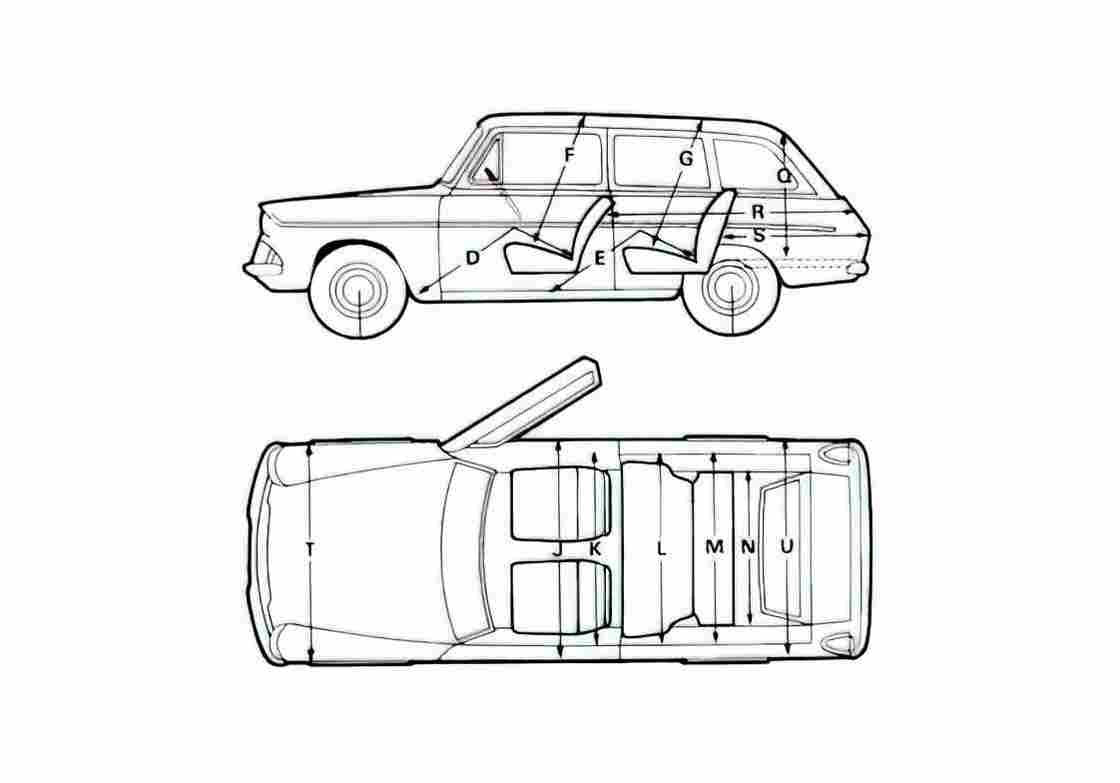 Blueprint Ford Anglia 105E Estate Wagon 1967 A4 Photo Print