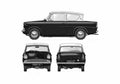 Blueprint Ford Anglia 105E Sedan 1966 A4 Photo Print
