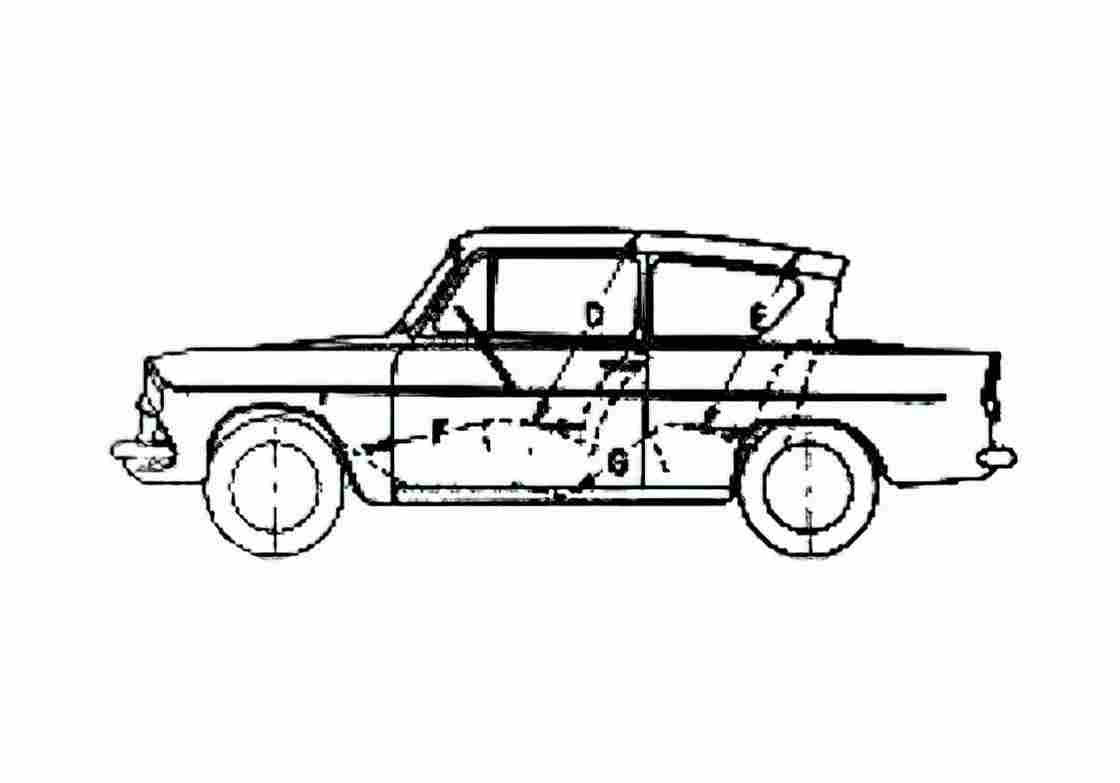 Blueprint Ford Anglia 105E Sedan 1977 A4 Photo Print